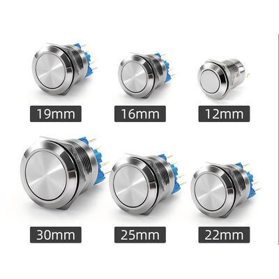 Kwaliteit 12mm Marine Waterproof Push Button LED Switch 12V Light Electronic Push Button Switches Spdt Metal Push Button S fabriek