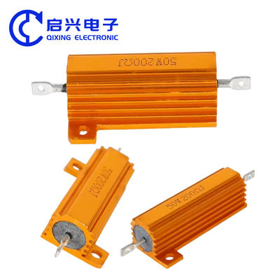 Hoogspanning Kracht canbus Load Resistor 12V 50W 200 ohm RX24 Gold Aluminium behuizing weerstand