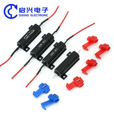 Zwarte aluminium schelp 50W draadwond resistor voor auto LED-lampen