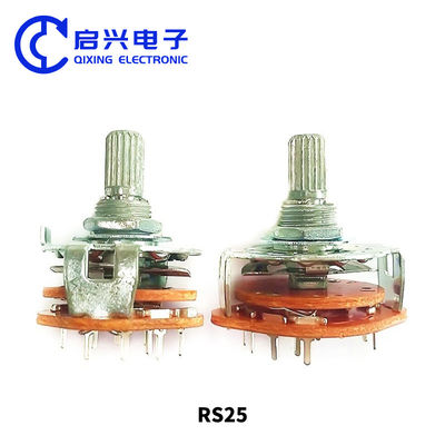 2 stuks RS25 potentiometer roterende band schakelaar 3 pool 4 positie