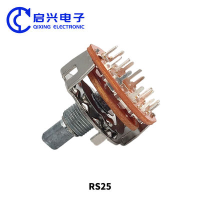 2 stuks RS25 Rotary Band Switch 2 Pole 6 Positie DC30V 0.3A