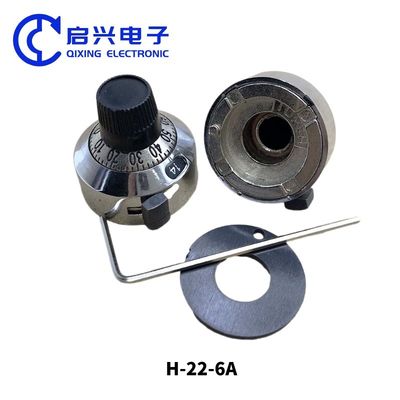 Digitale wijzerplaat H-23-6A metalen knop voor 3590S potentiometer aluminium volume knop d Schacht 6mm 15 TURN met tellende wijzerplaat