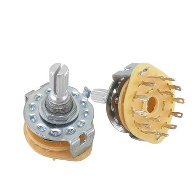 Gratis monsters Metalen ronde as 25mm 1 pool 3 positie 4 positie 12 positie Spanningsselectie Alpha RS25 Rotary Switch