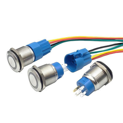 16mm/19mm/22mm waterdicht lichtschakelaar met 12mm contactformulier en 1NO1NC Ring White LED Light Pushbutton Switch Assurance