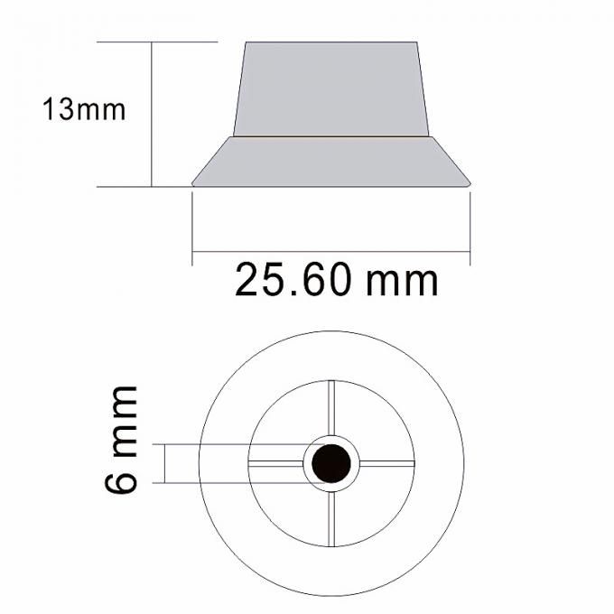 6X18T Gitaarvolumebeheerknop met spleen 6
